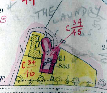 Laundry and farm shown on valuation map